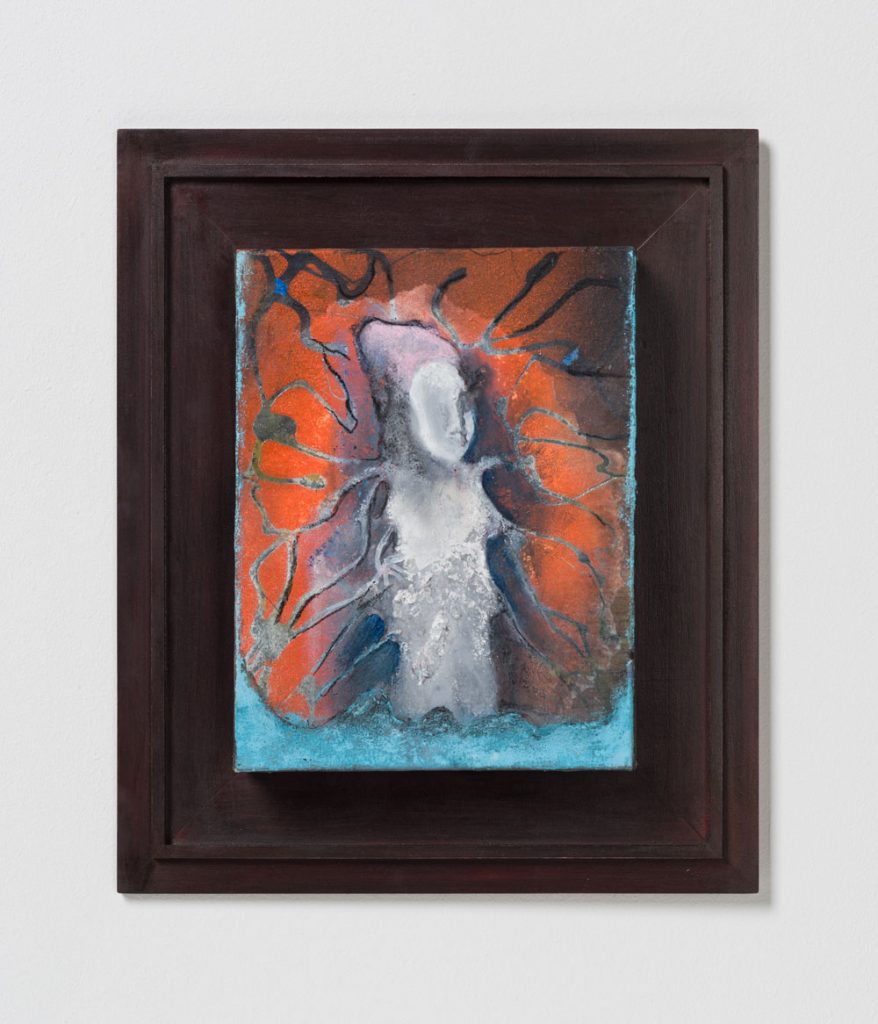 Bettina Scholz: Wesen, Oil and pastel on canvas, 20x15x3,5 cm, framed, 2020
