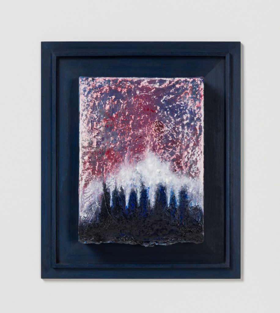 Bettina Scholz: Nightlife, Oil and pastel on canvas, 20x15x3,5 cm, framed, 2021
