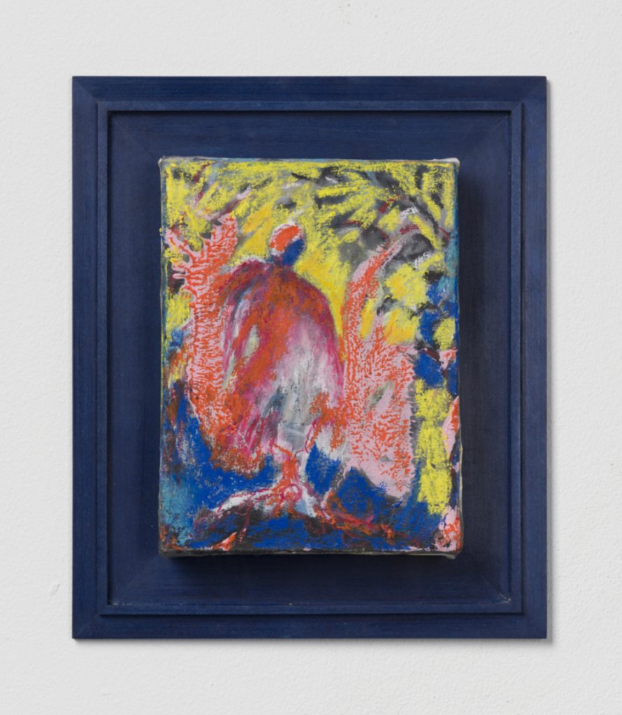 Bettina Scholz: Untitled, Oil and pastel on canvas, 20x15x3,5 cm, framed, 2022
