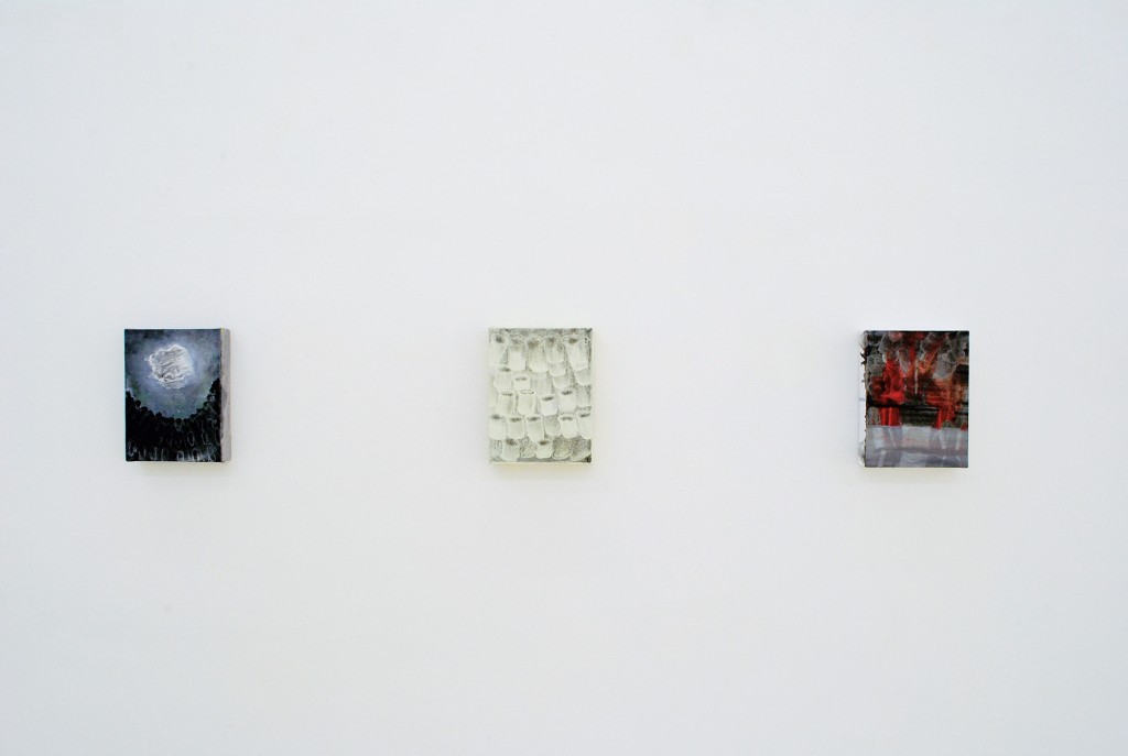 Bettina Scholz: installation view, solo exhibition: 20×15×3,5 at Galerie M+R Fricke, Berlin, 2012
