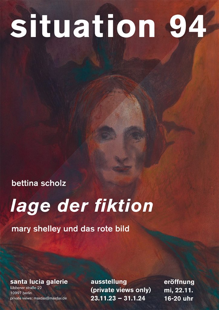 Bettina Scholz: Poster, Solo exhibition Bettina Scholz, Santa Lucia Gallery, Berlin, 2023
