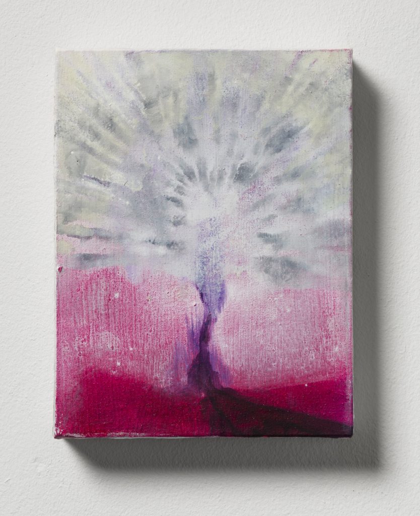 Bettina Scholz: Feuerwerk (London Serie), Öl und Acryl auf Leinwand, 20x15x3,5cm, 2019

