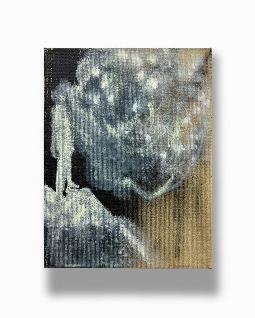 Bettina Scholz: Träumer, Öl auf Leinwand, gerahmt, 20x15x3,5cm, 2026
